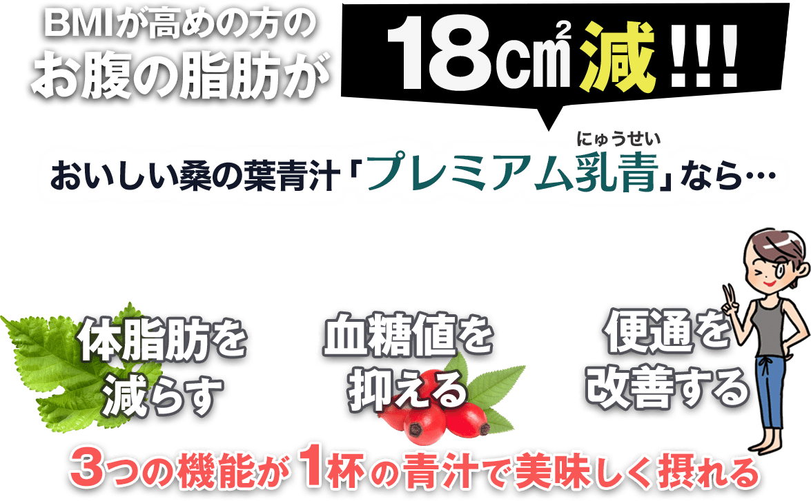 BMIが高めの方のお腹の脂肪が18?減!!!